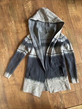 Toad&Co Hooded Open Cardigan - Gray & Blue
